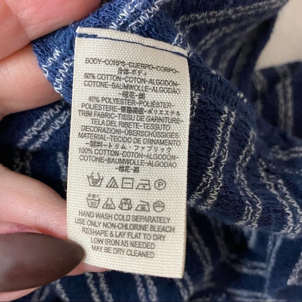 Free People Frida Stripe Embroidered Tank Top XS